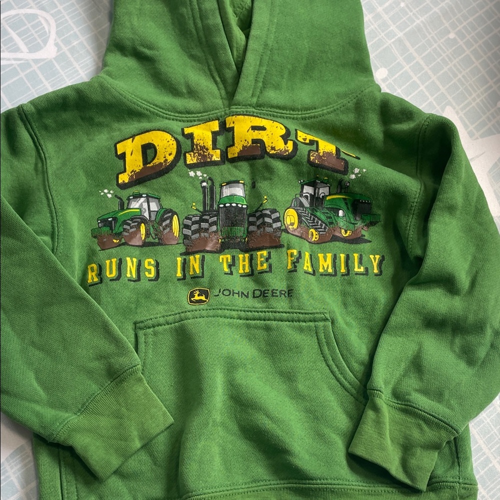 John Deere Green Kids Sweatshirt with Tractor Design